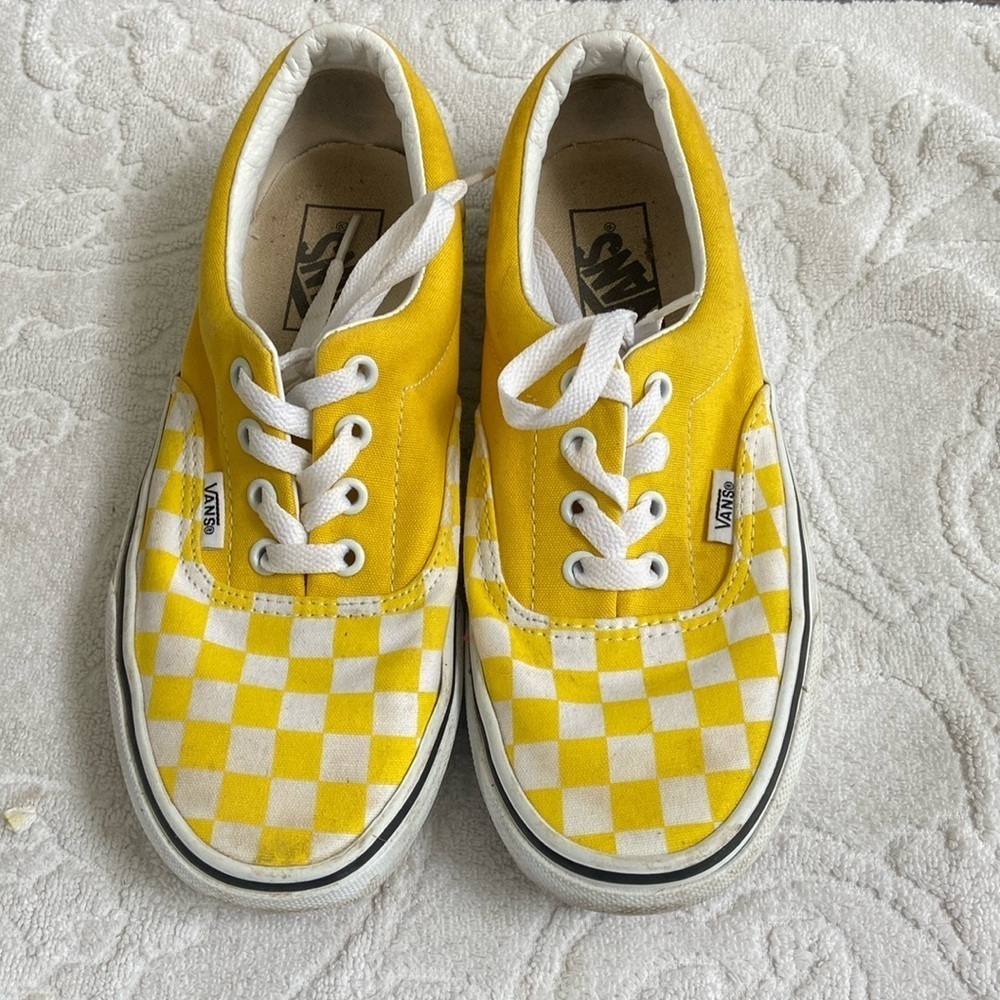 Vans Checkered Shoes Yellow White Skate Shoes Sneakers​​​​​